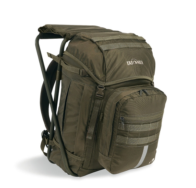 Angelrucksack mit Sitz oliv
