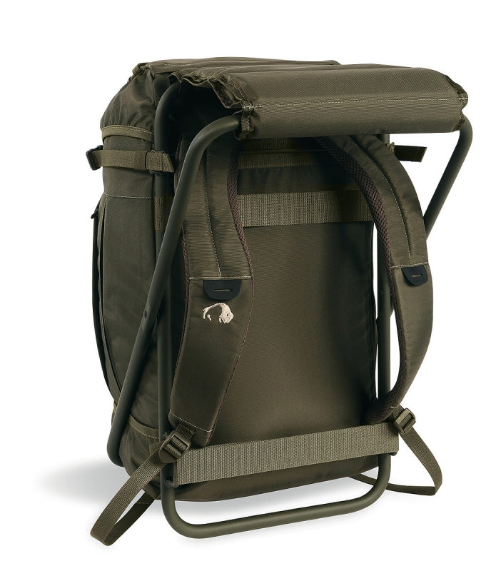 Angelrucksack mit Sitz oliv