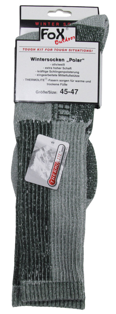 Wintersocken, "Polar", oliv-weiss