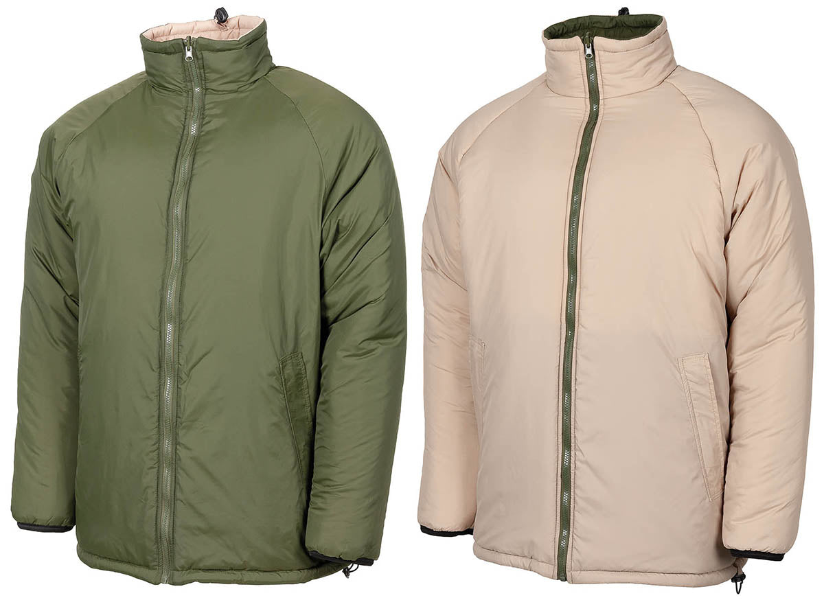 Brit. Thermojacke, wendbar, oliv/khaki, grosse Grössen