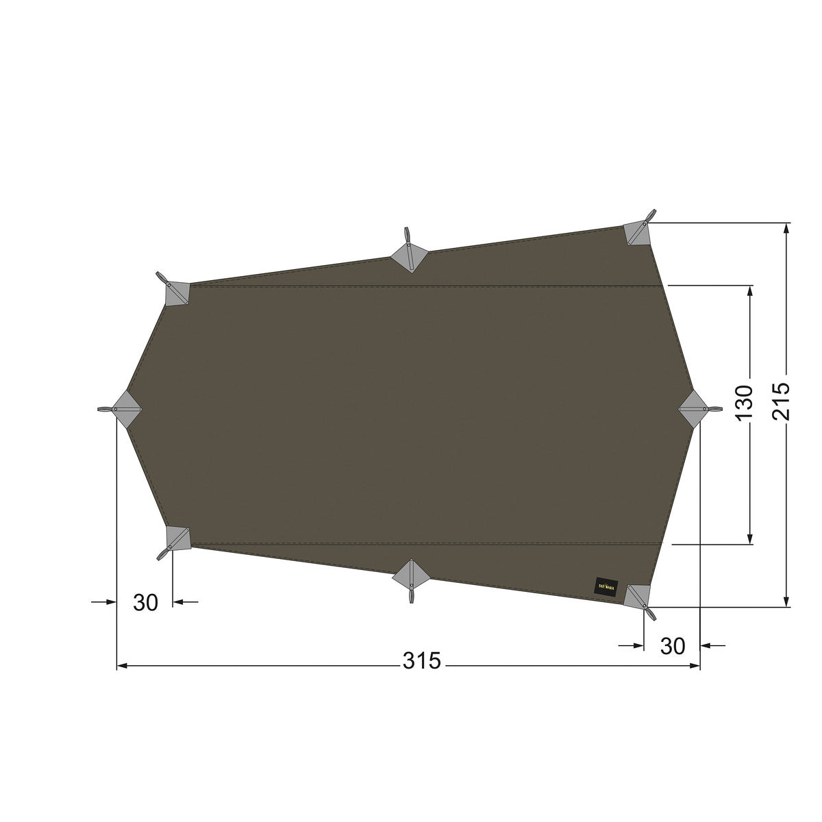 Tatonka - Tarp Wing 3 LT stonegrey-olive (320 x 280cm)