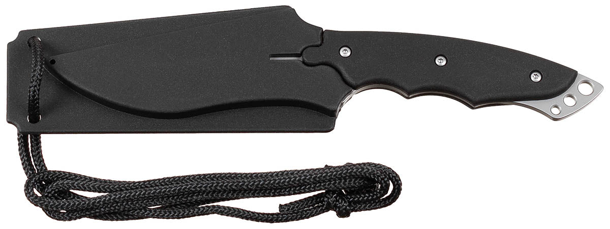 Messer, gebogene Klinge, Kunststoffgriff, Scheide