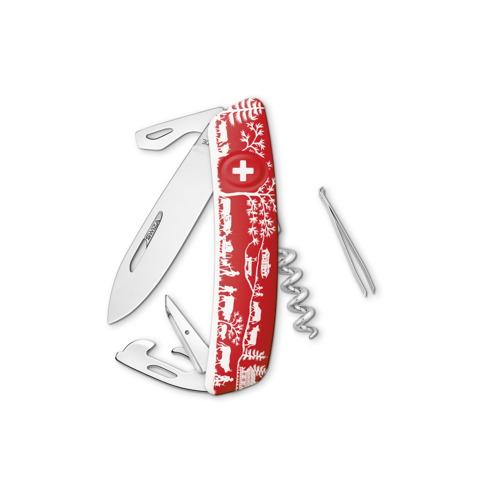 Taschenmesser D03 Heidiland - rot - weiss