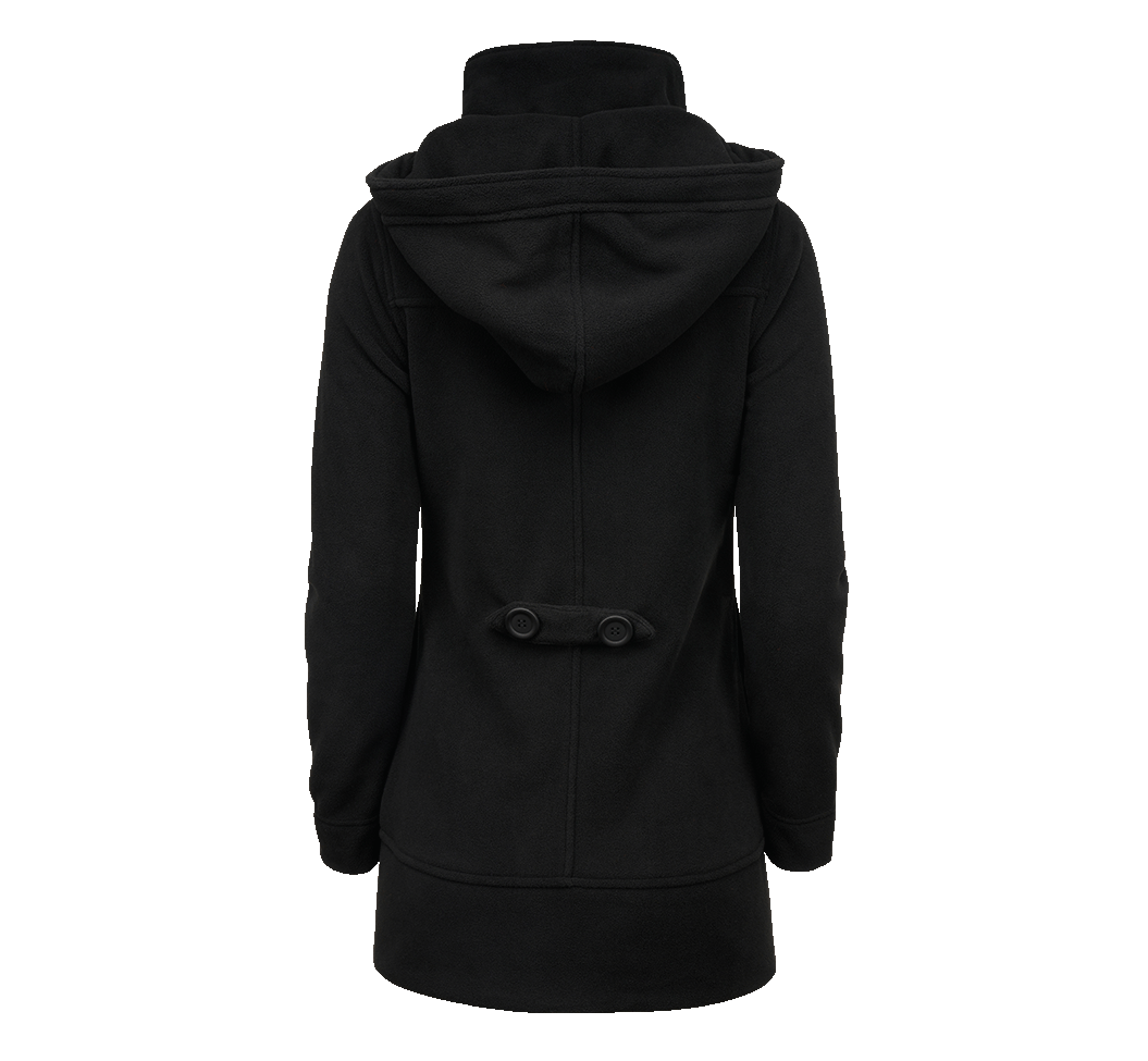 Women Square Fleece Jacket black
