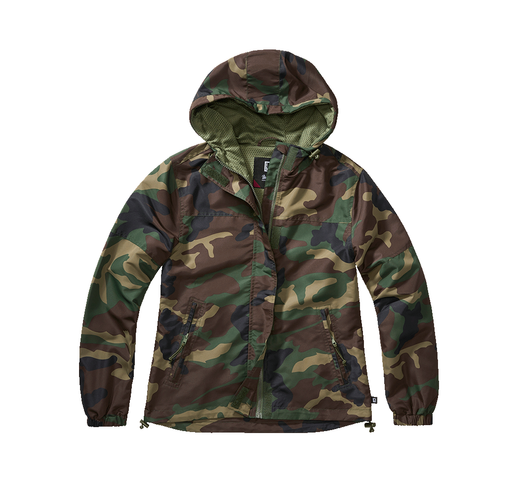 Women Summer Frontzip Windbreaker woodland