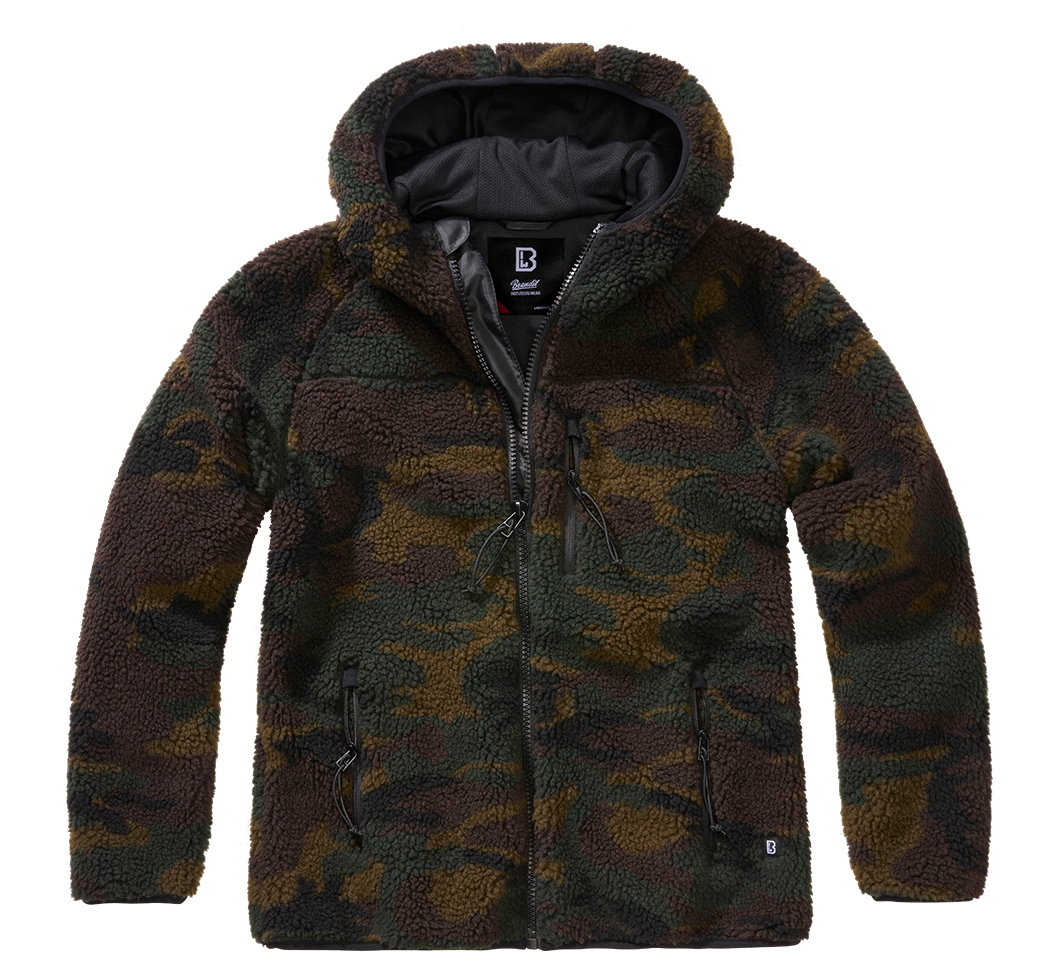Women Teddyfleece Jacket Hooded woodland