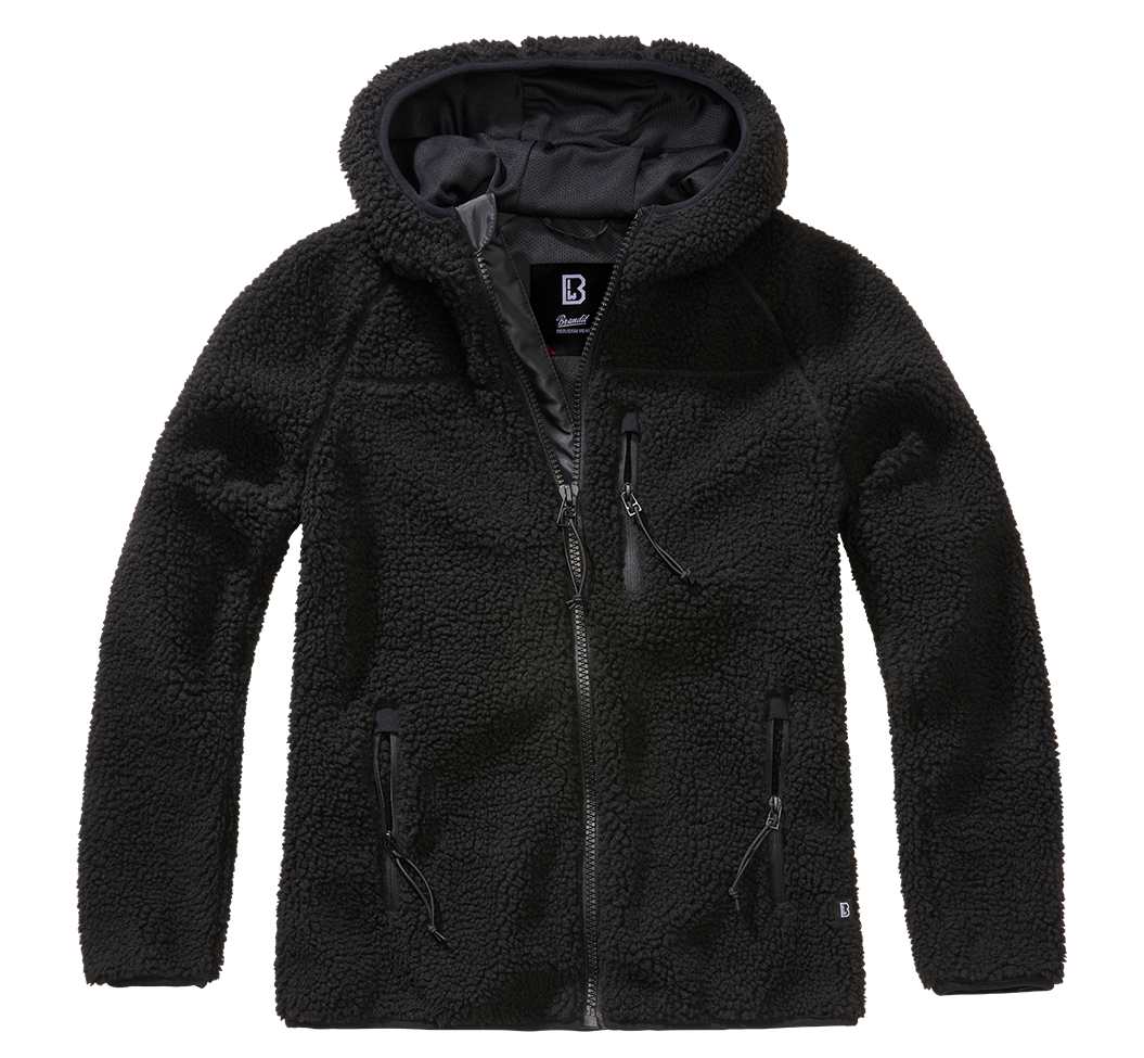 Women Teddyfleece Jacket Hooded black