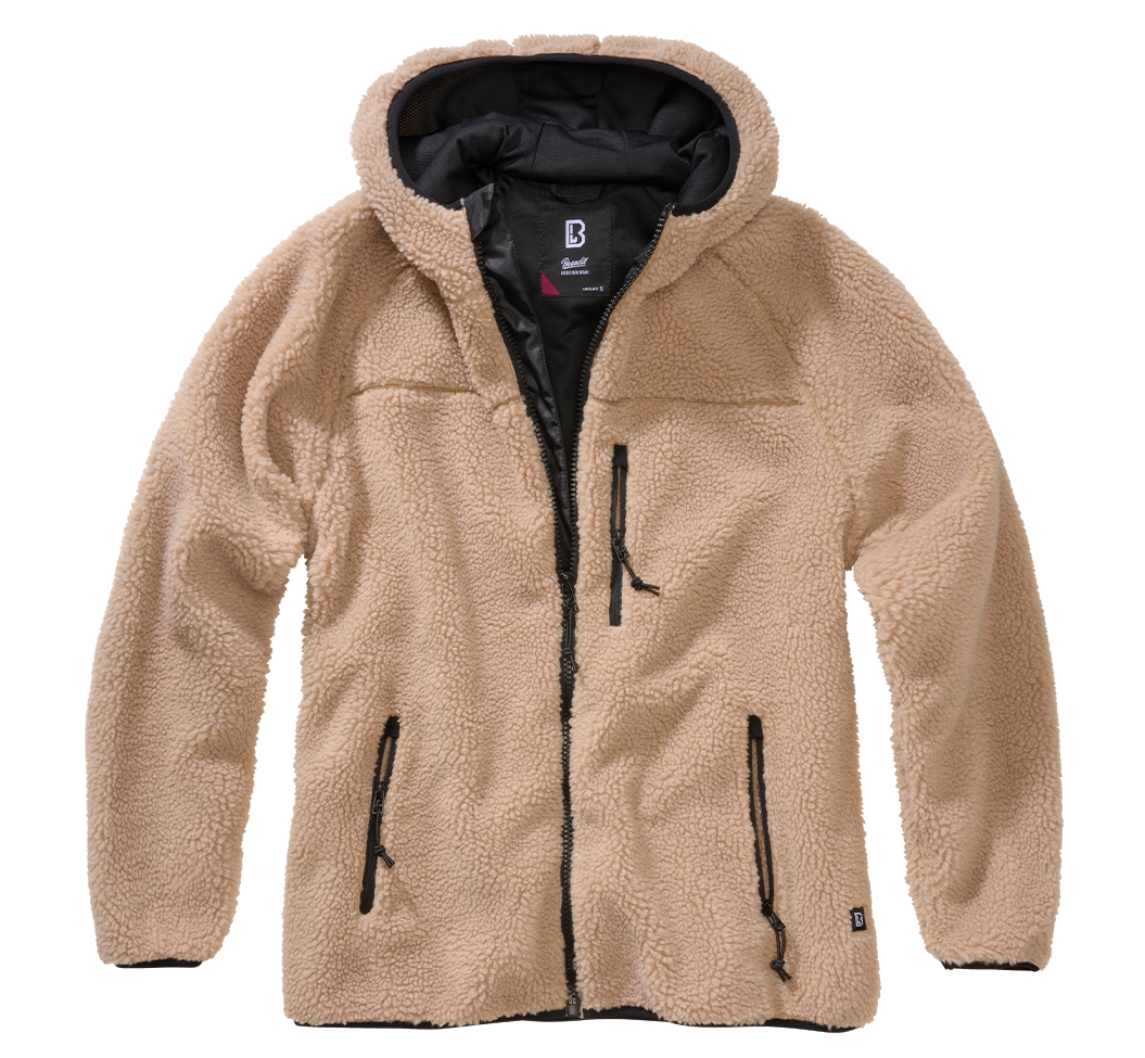 Women Teddyfleece Jacket Hooded camel