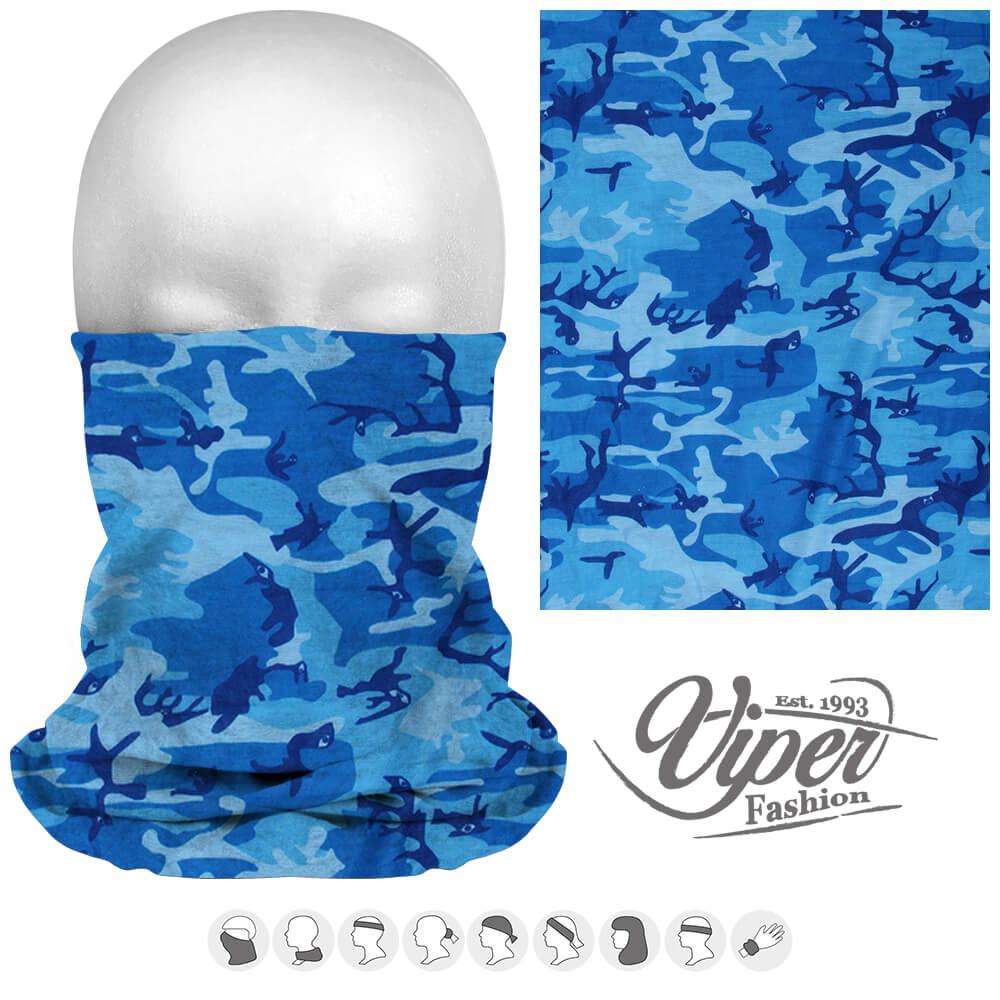 Mehrzweckschal 9 in 1, blau "Camouflage"
