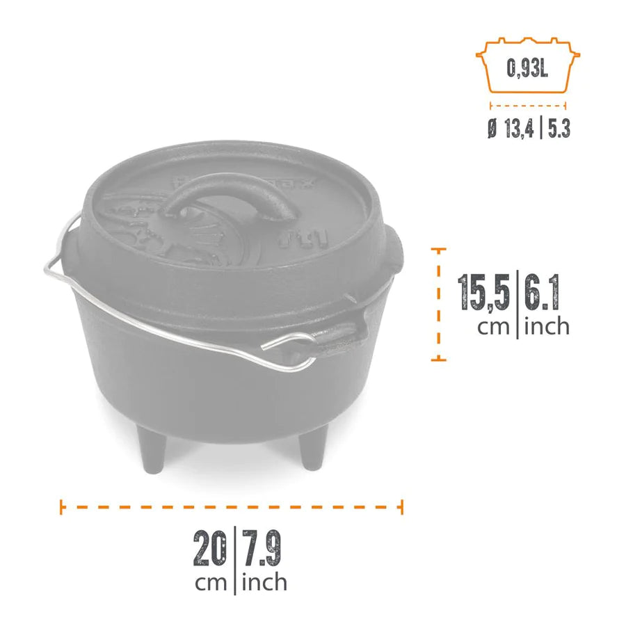 Petromax - Feuertopf / Dutch Oven ft1 mit Füssen (0,93 Liter)