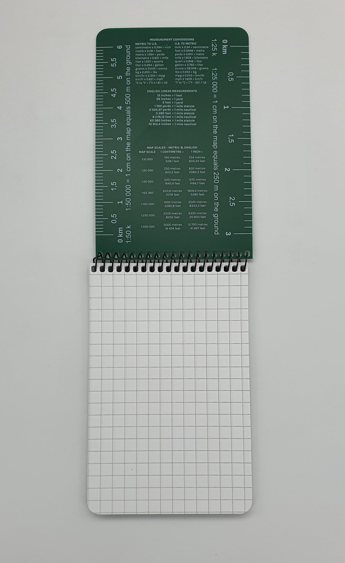 Modestone - Wasserfester Notizblock Lineal 96x148mm, 50 Blatt (grün)