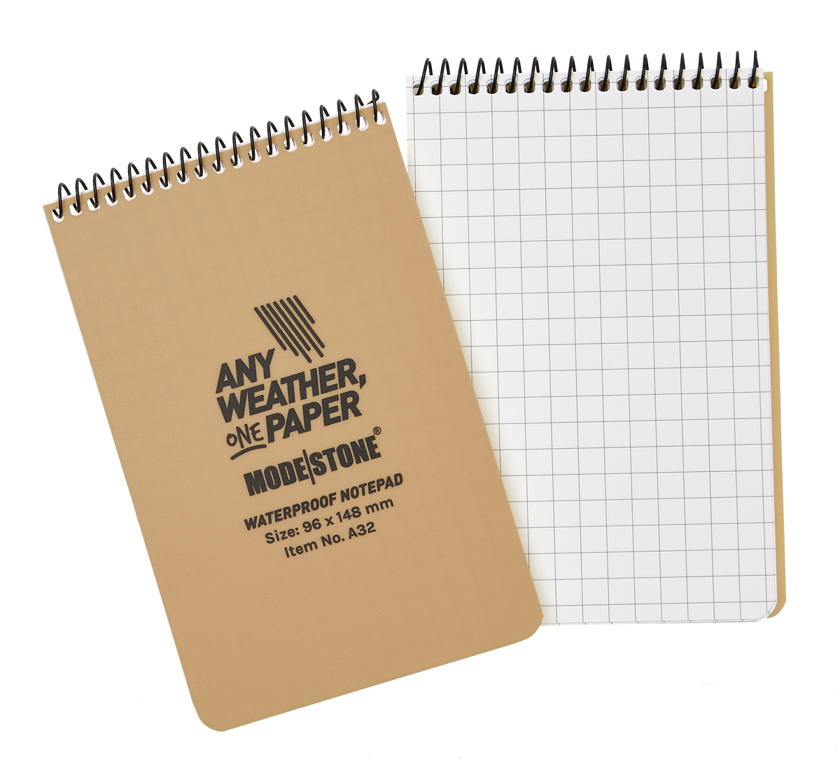Modestone - Wasserfester Notizblock 96x148mm, 50 Blatt (tan)
