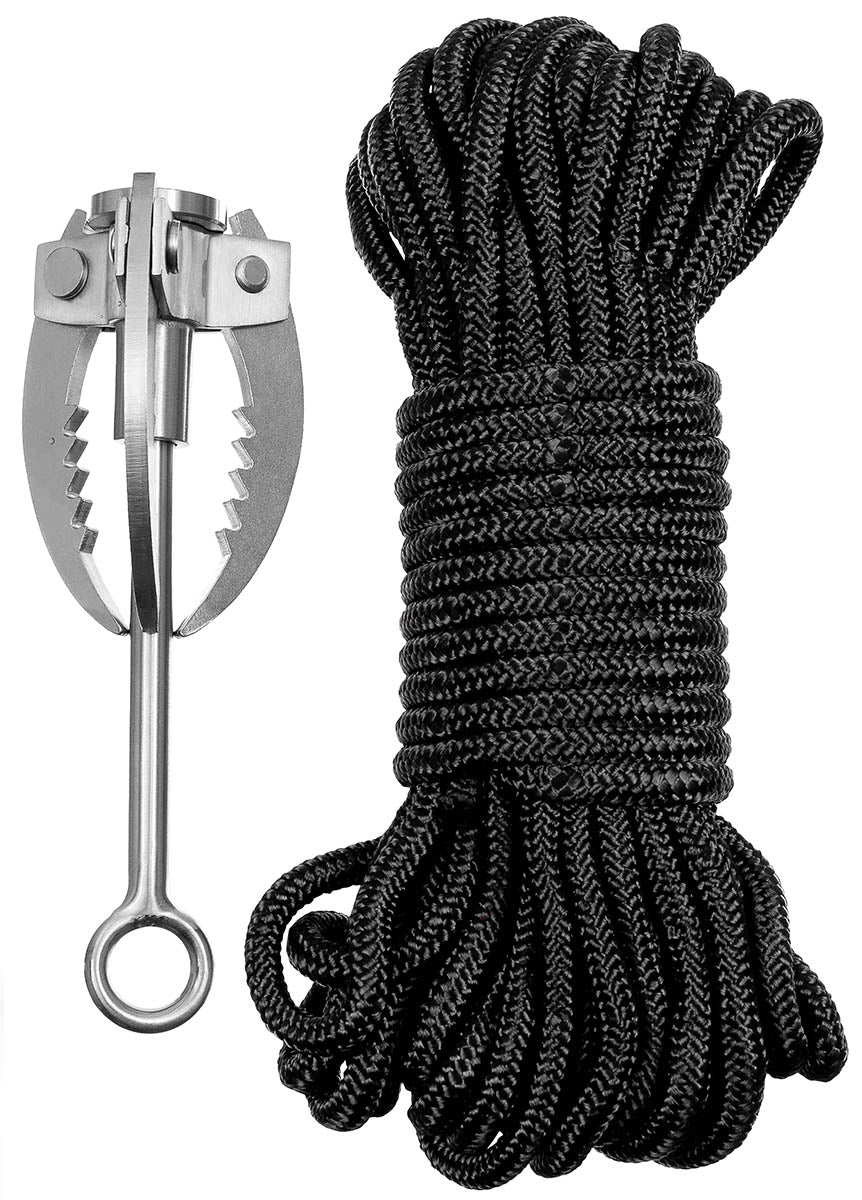 Wurfanker, Metall, klappbar, mit Seil