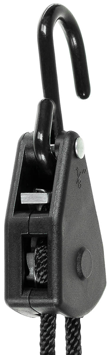 Spannseil, 4 mm, 2 Meter, mit Ratschensicherung, schwarz