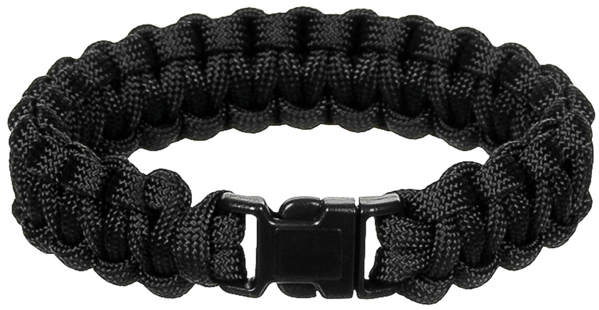 Armband, "Parachute Cord", schwarz, Breite ca. 1,9 cm