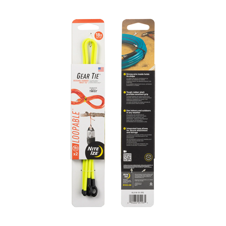 Mehrzweckbinder Gear Tie Loopable, 18 Inch (neon gelb)
