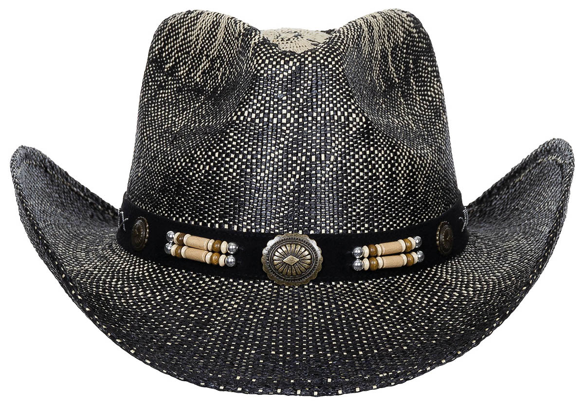 Strohhut, "Texas", mit Hutband, schwarz-braun