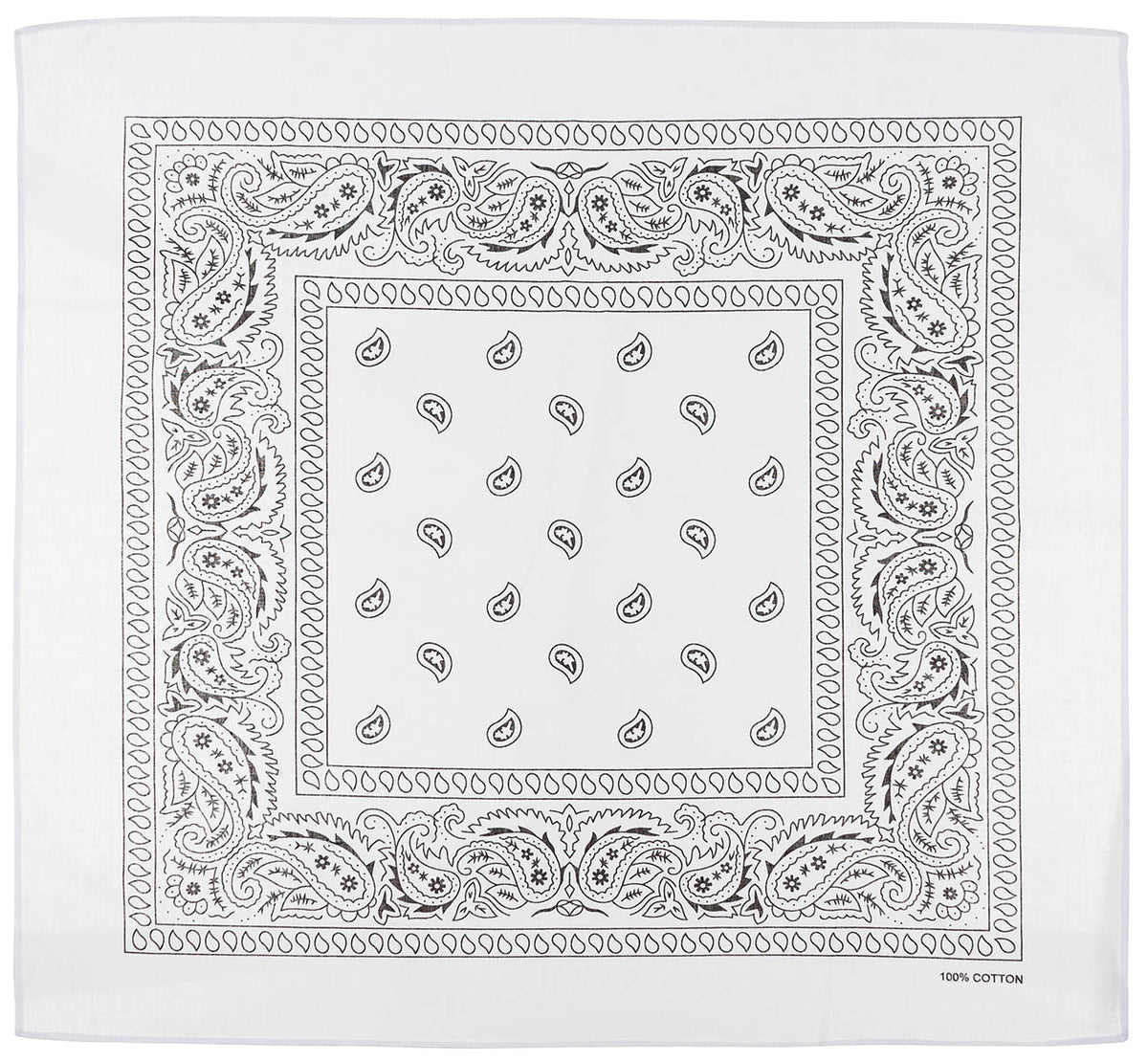 Bandana, weiss-schwarz, ca. 55 x 55 cm, Baumwolle
