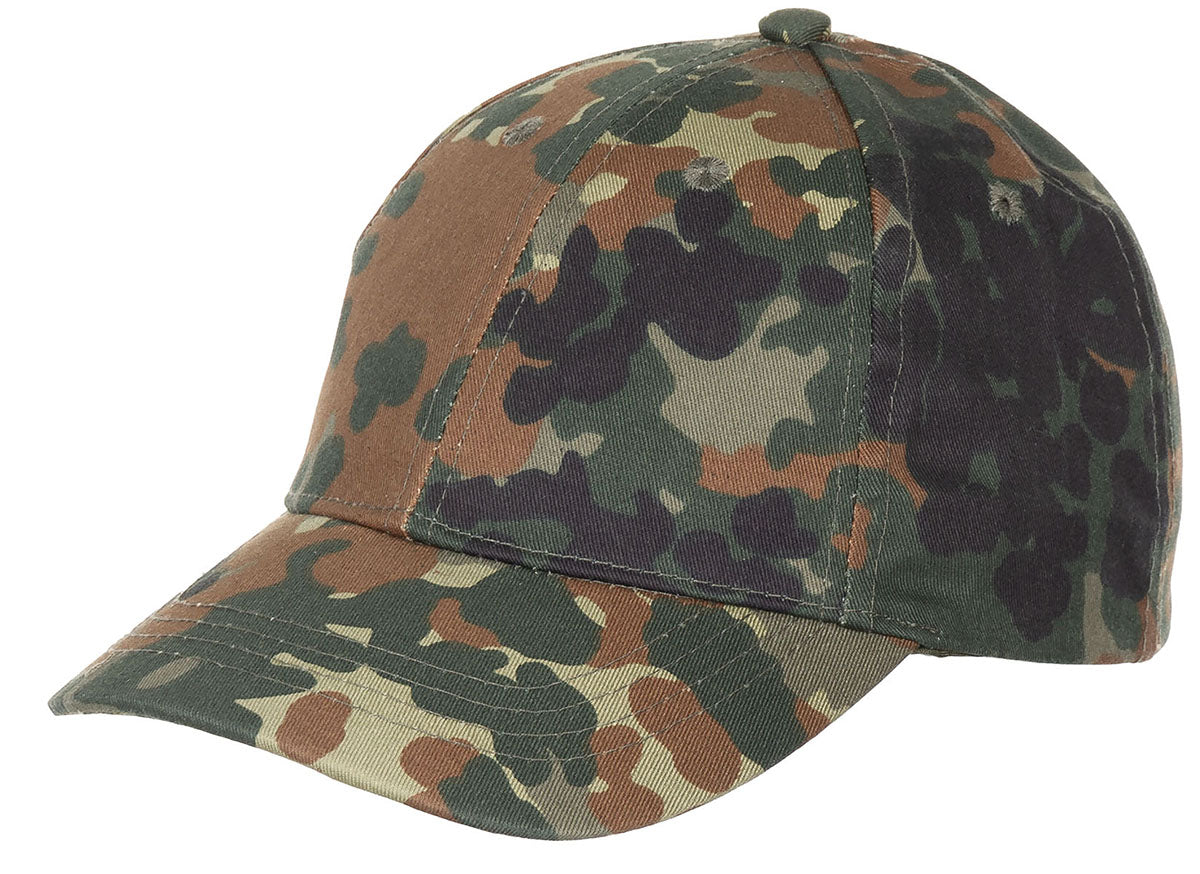Kinder BB Cap, mit Schild, grössenverstellbar, flecktarn