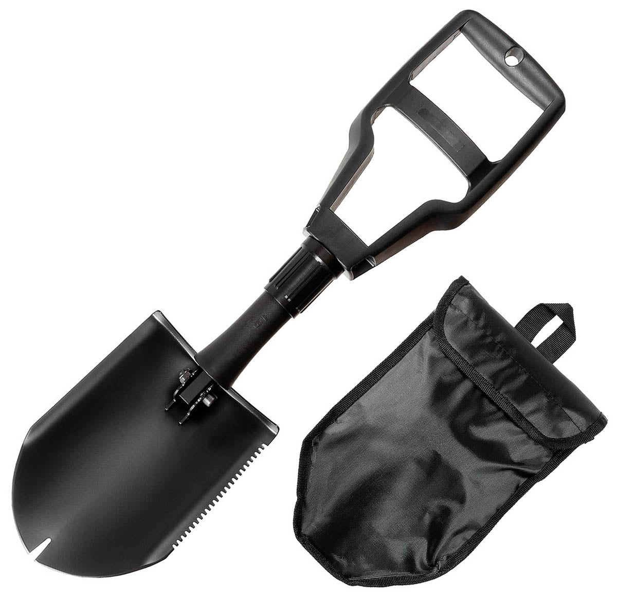 US Klappspaten, Plastikgriff, 3-teilig, schwarz