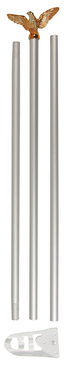 Fahnenstange, weiss, mit goldfarbenem Adler