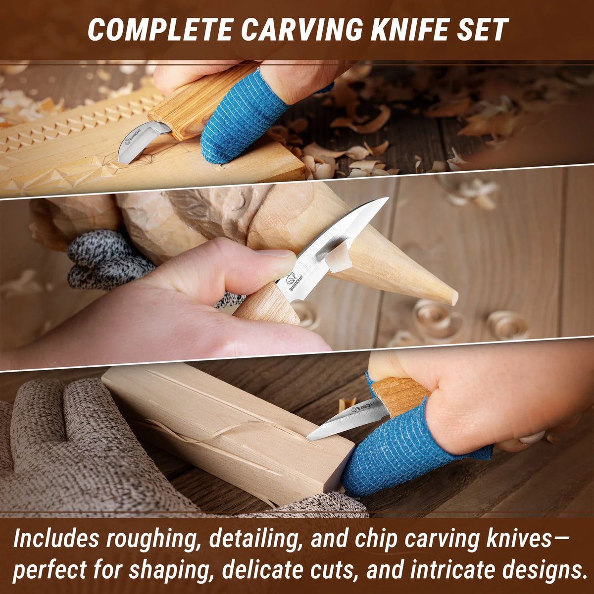 BeaverCraft - Starter Schnitz- und Kerb-Messer-Set
