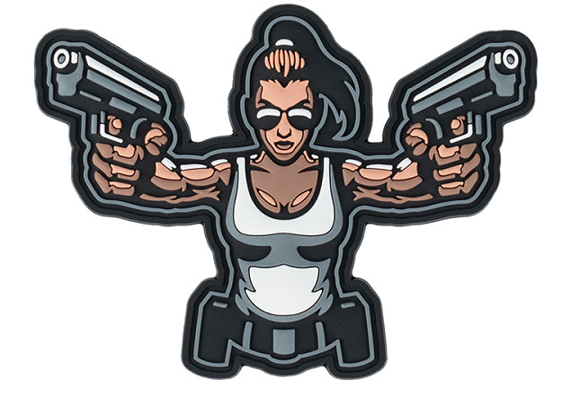 Klettabzeichen Gun girl - color