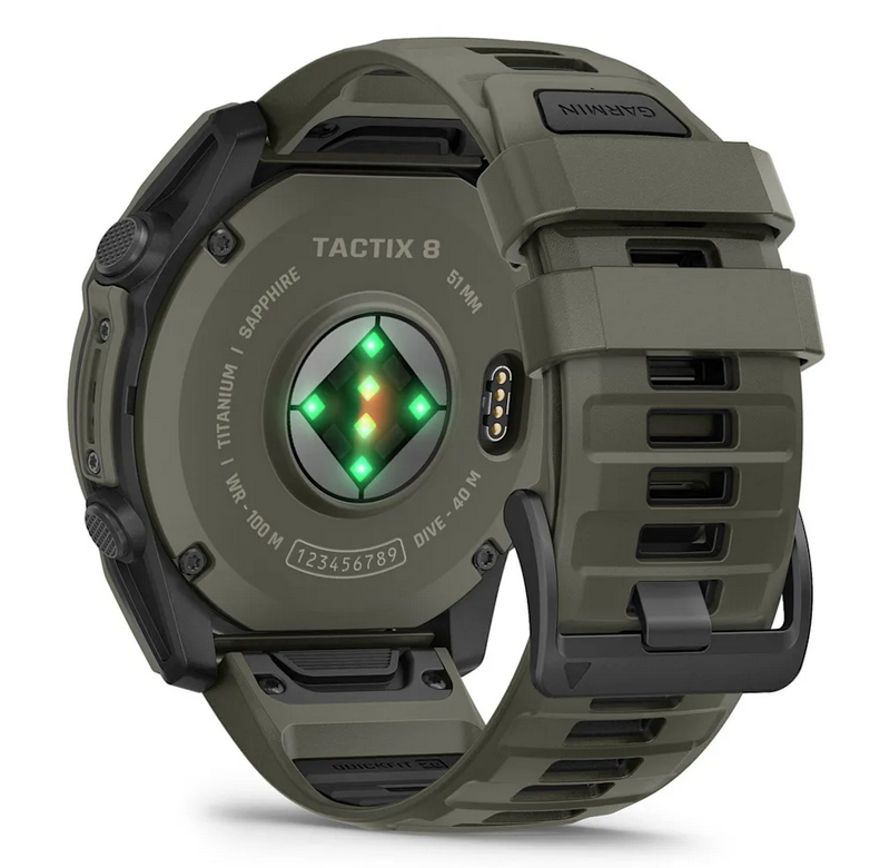 tactix® 8 – 51 mm, AMOLED, Cerakote®-Beschichtung oliv mit Quickfit® Silikon- Armband 26mm