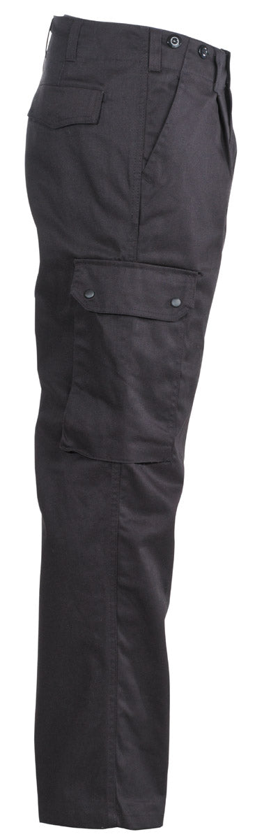 Hose, Cargo, Schwarz, Mehrtaschen, Knopfleiste