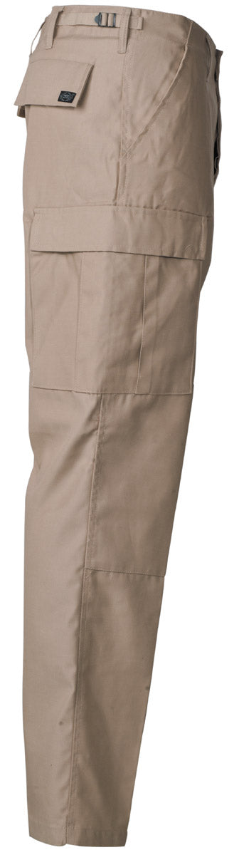 Beige Hose, Cargo-Hose, Seitliche Tasche, Knie-Tasche, Gürtel-Schlaufen, Hose, Kargo-Hose, Taschen, Bein, Baumwoll/Polyester