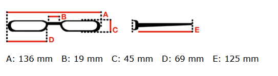 Brillenfassung, Nessteinbrille, Brillenbügel, Gläser, Maßangaben