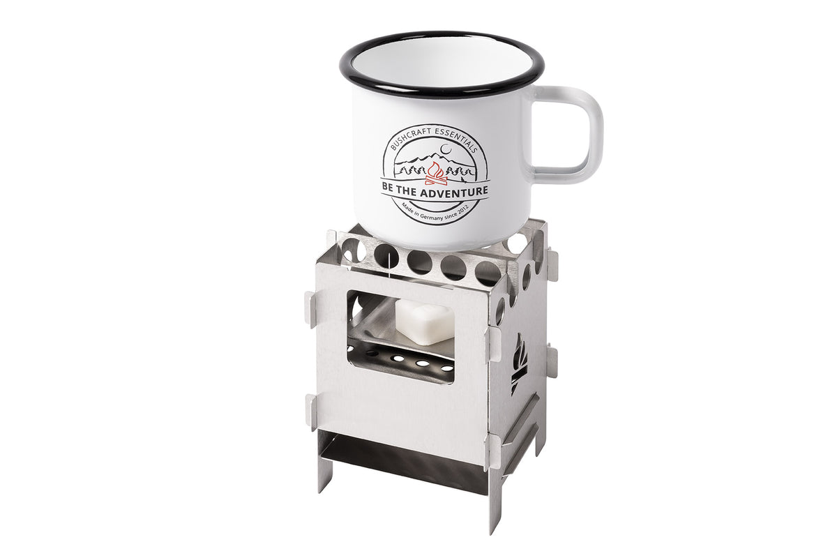 camping Tasse, Emaille-Tasse, Campingkocher, kompakter Kocher, Camping-Geschirr