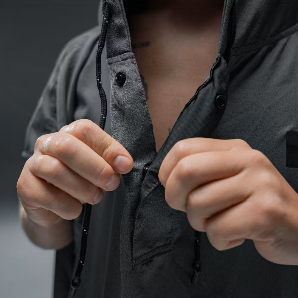 Hoodie, Jacke, Reißverschluss, Kapuze, Grau