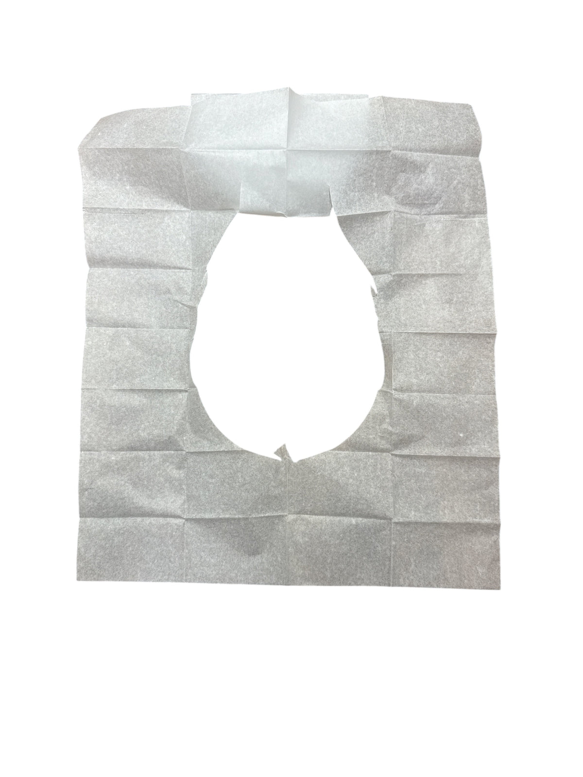 u-shaped apron, disposable apron, paper-like, opening hole, white/gray, Papiertragetasche, gefaltet, Ausschnitt, wiederverwen