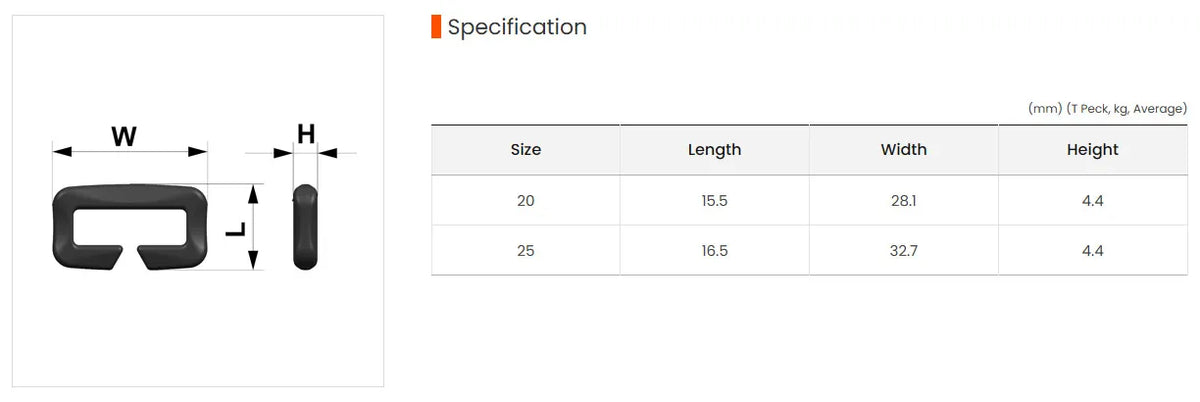 tynytools - Smoothy Open Loop 25 Verbindungsschnalle 25mm (schwarz)