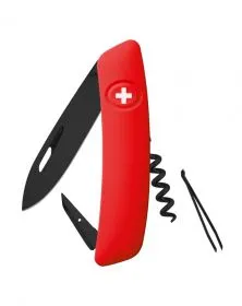 SWIZA Taschenmesser allBlack D01 - leuchtrot
