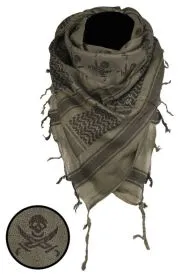 Halstuch "Shemagh" Skull - oliv-schwarz, 110x110cm
