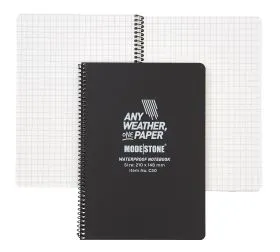 Modestone - Wasserfester Notizblock 148x210mm, 50 Blatt (schwarz)