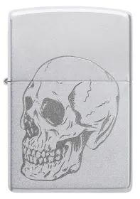 Zippo Feuerzeug - Dezenter Totenkopf (satin chrome)