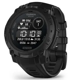 Garmin - Instinct 3 – 45 mm Solar Tactical Schwarz mit Silikon-Wechselarmband 22 mm