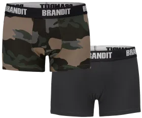 Brandit - Boxer Shorts Logo 2 Pack darkcamo-black