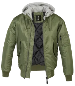 Brandit - MA1 Sweat Hooded Jacket olive-grey
