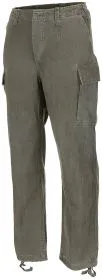 Moleskinhose, oliv- stonewashed