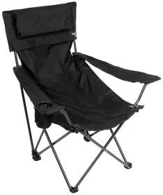 Klappstuhl, "Deluxe", schwarz, Rücken- u. Armlehne