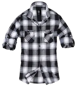 Brandit - Women Amy Flannel Shirt Long Sleeve white-black