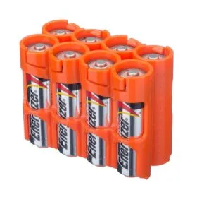 Storacell - Aufbewahrungsbox für 8 x AA Batterien (orange)