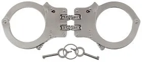 Handschellen, mit Doppelkette, stabile Ausführg., 2 Schlüssel