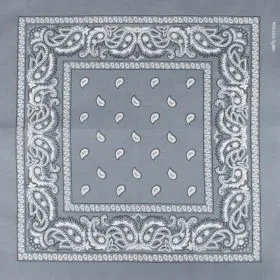 Bandana, hellgrau-weiss, Gr. 55 x 55 cm, Baumwolle