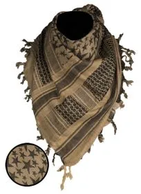 Halstuch "Shemagh" Stars - coyote-schwarz, 110x110cm
