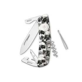 Militärshop Taschenmesser Limited Edition "Skull" - weiss